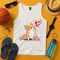 Dog Valentine Cute Corgi ValentineS Day Tank Top thumb 4