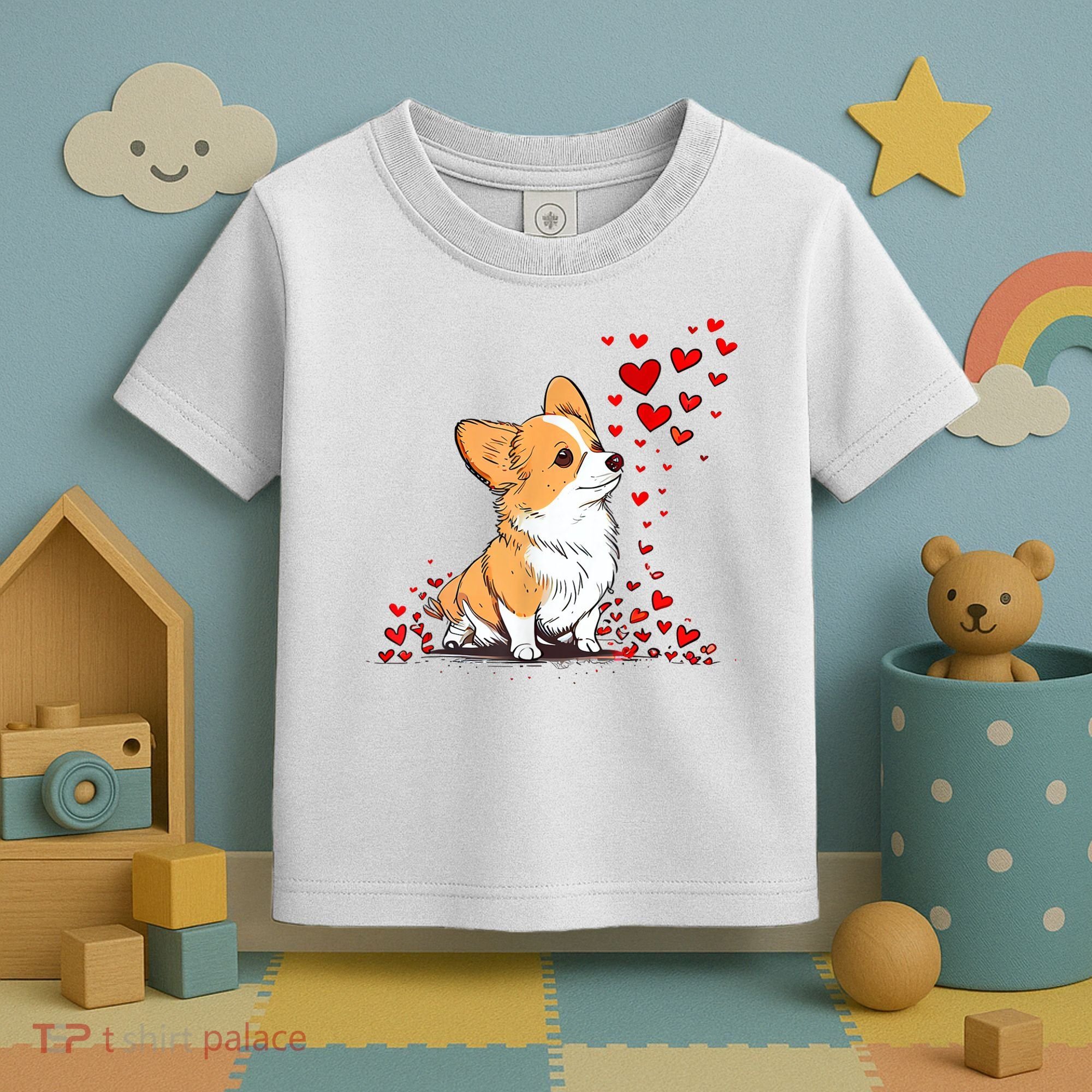 Dog Valentine Cute Corgi ValentineS Day Toddler T-Shirt
