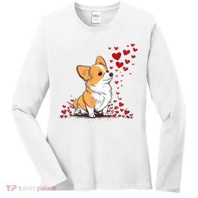 Dog Valentine Cute Corgi ValentineS Day Women's Long Sleeve Shirt