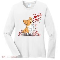 Dog Valentine Cute Corgi ValentineS Day Women's Long Sleeve Shirt thumb 0