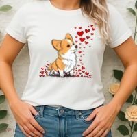 Dog Valentine Cute Corgi ValentineS Day Women's T-Shirt thumb 2