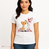 Dog Valentine Cute Corgi ValentineS Day Women's T-Shirt thumb 4