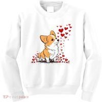 Dog Valentine Cute Corgi ValentineS Day Kids Sweatshirt thumb 0