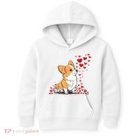 Dog Valentine Cute Corgi ValentineS Day Kids Hoodie thumb 0