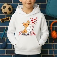 Dog Valentine Cute Corgi ValentineS Day Kids Hoodie thumb 2