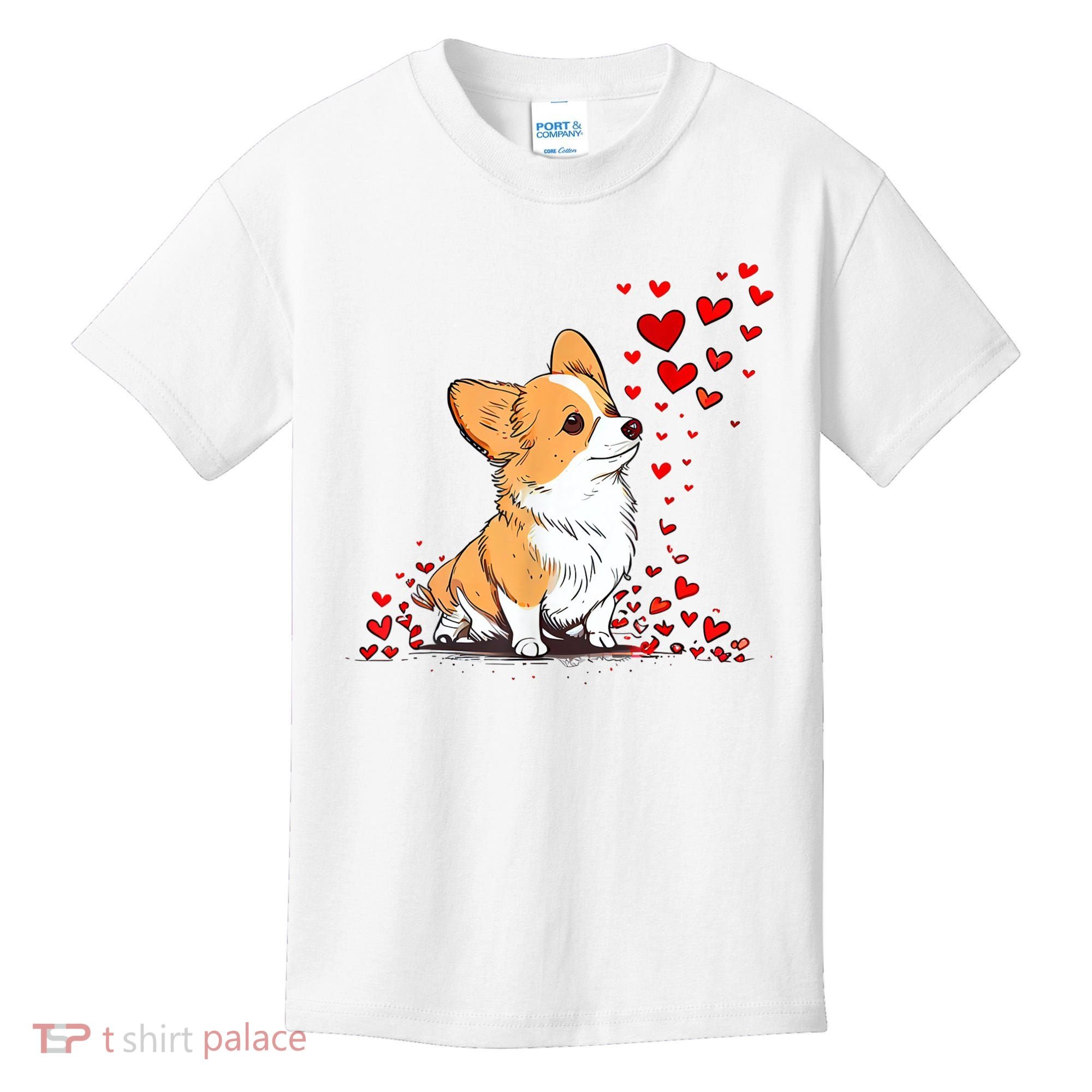 Dog Valentine Cute Corgi ValentineS Day Kids T-Shirt