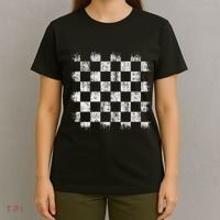 Distressed Vintage Chess Board Player Style T-Shirt thumb 4