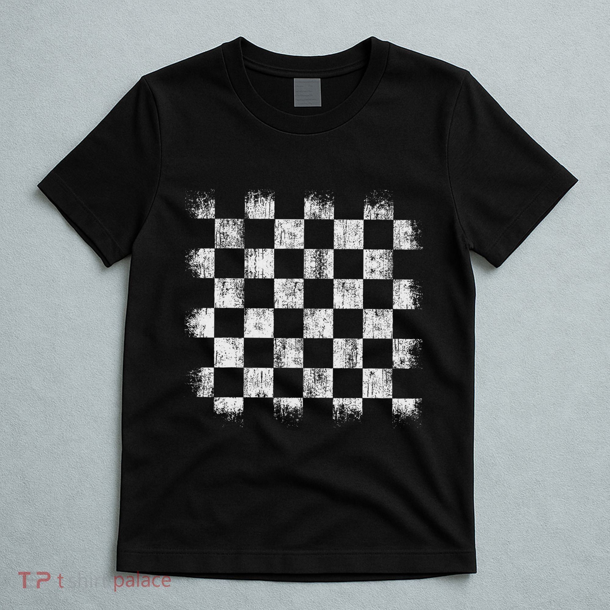 Distressed Vintage Chess Board Player Style T-Shirt