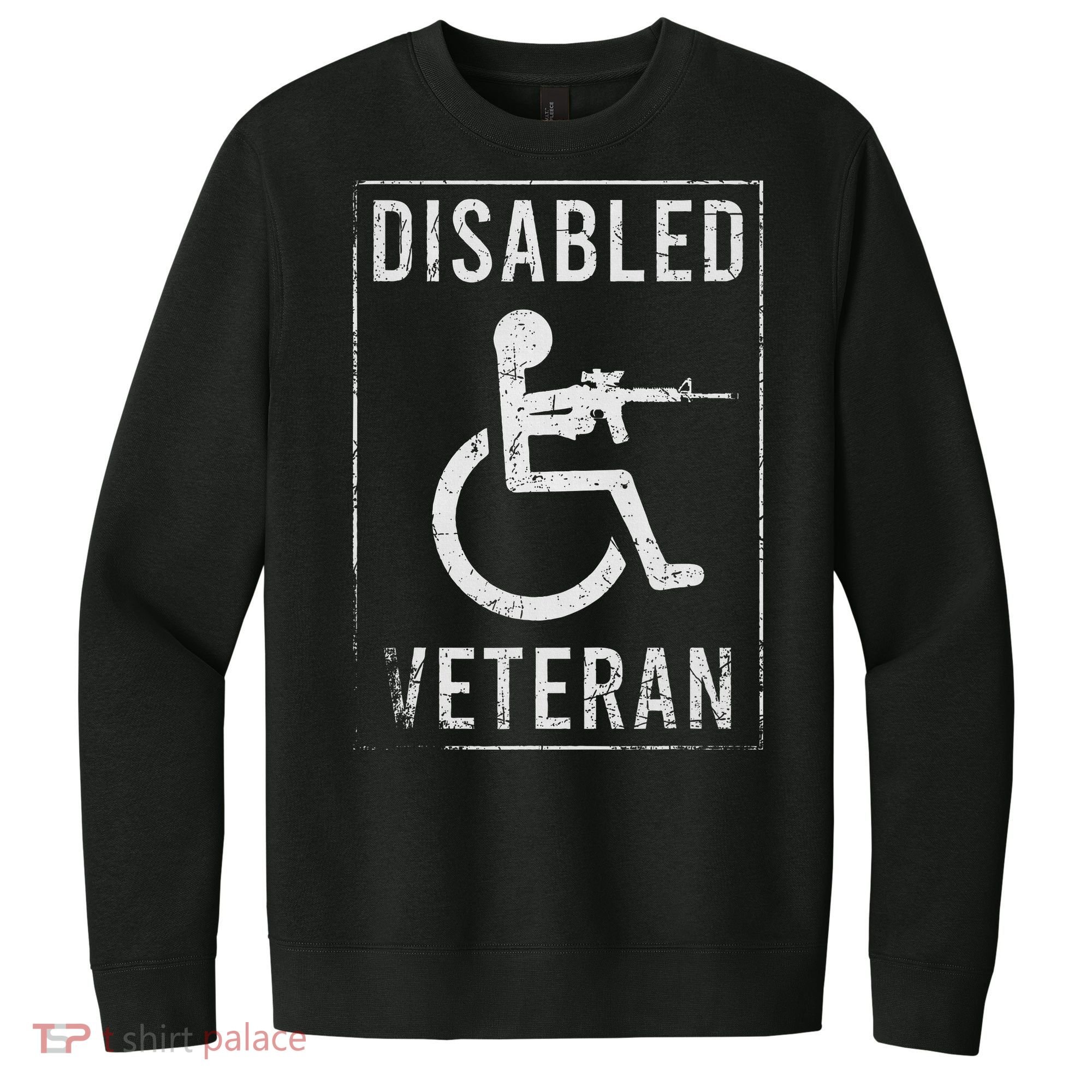 Disabled Veteran Dad Grandpa Veteran Disabled But Deadly V.I.T. Fleece Crew Sweatshirt