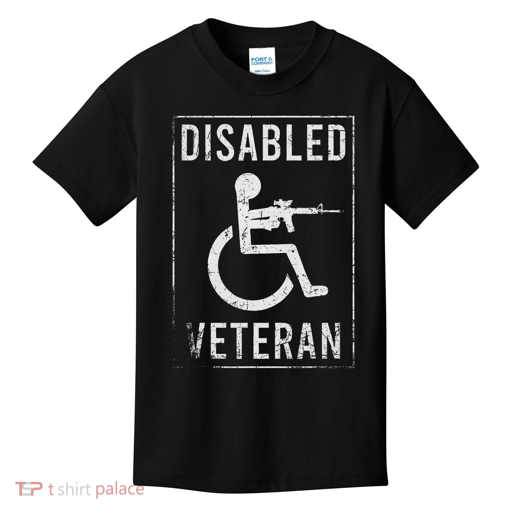 Disabled Veteran Dad Grandpa Veteran Disabled But Deadly Kids T-Shirt