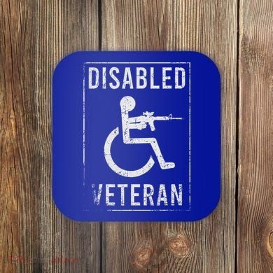 Disabled Veteran Dad Grandpa Coaster