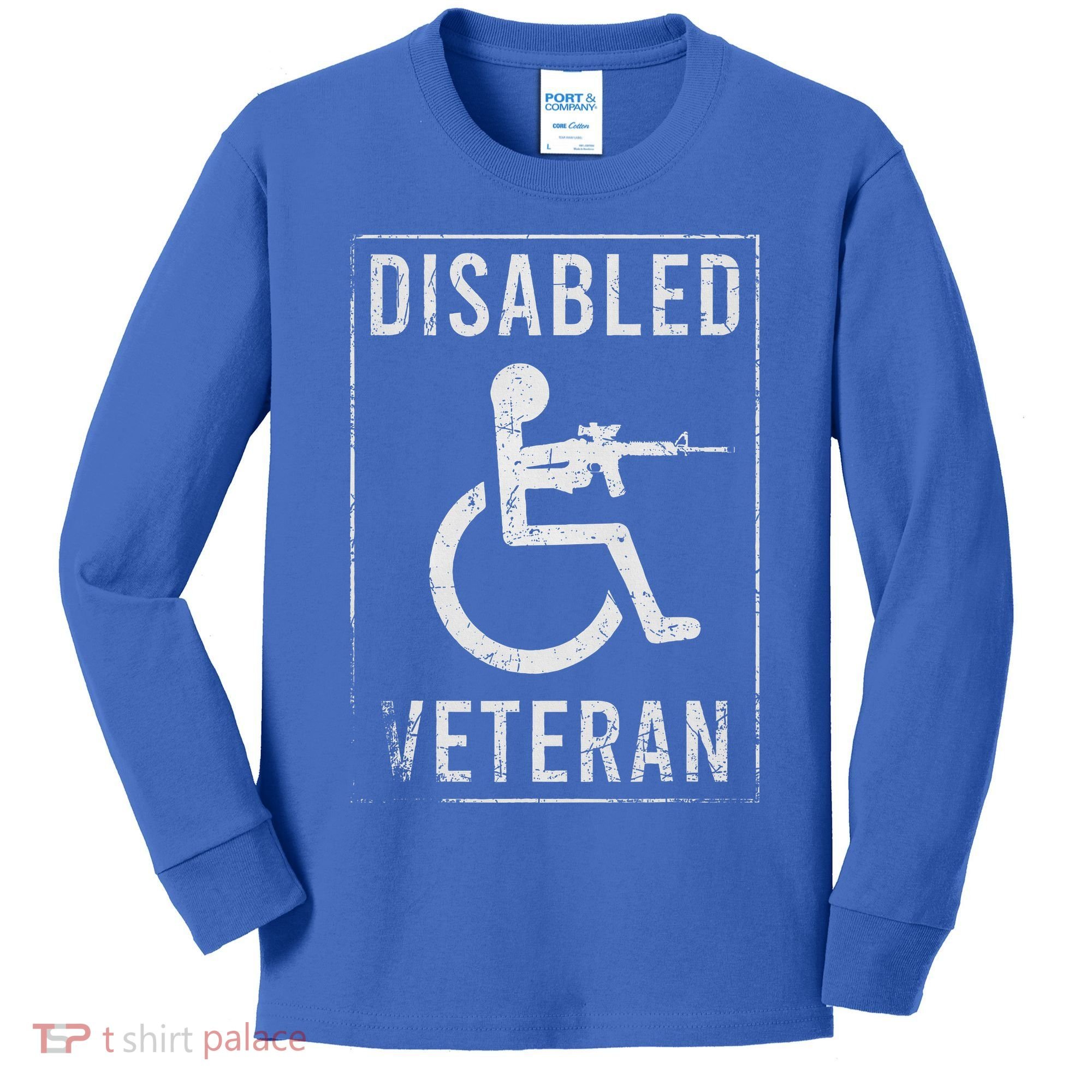 Disabled Veteran Dad Grandpa Kids Long Sleeve Shirt
