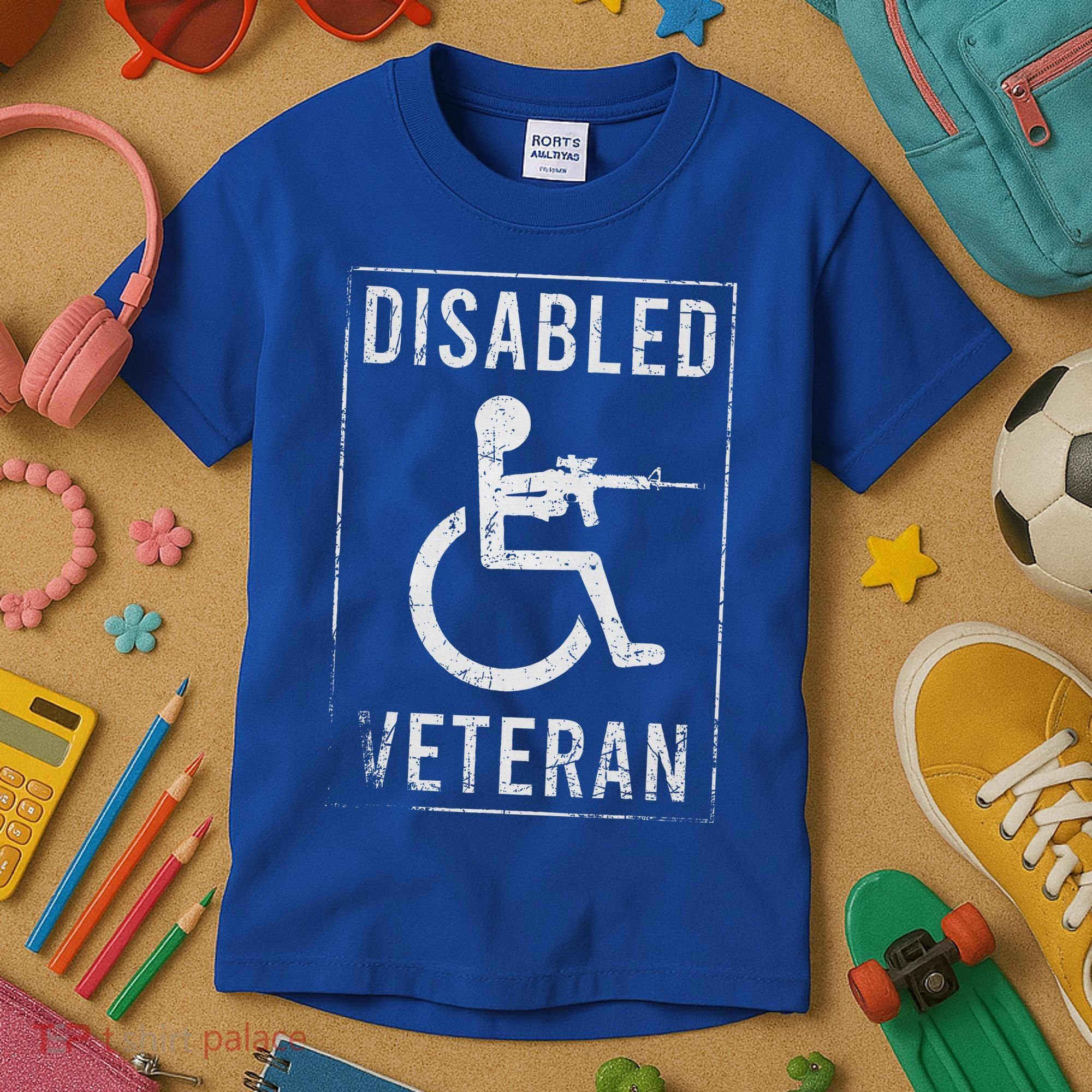 Disabled Veteran Dad Grandpa Kids T-Shirt