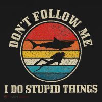 Diver Vintage Funny Shark Diving Gift T-Shirt thumb 7