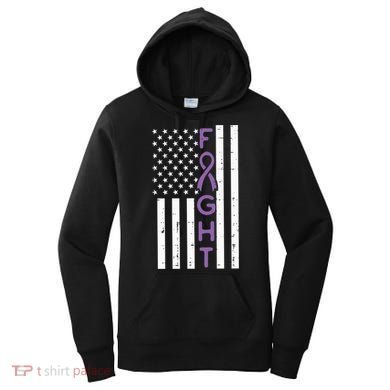 Domestic Violence Fight America Flag Awareness Gift Women's Hoodie