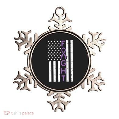 Domestic Violence Fight America Flag Awareness Gift Ornament