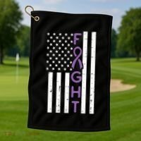 Domestic Violence Fight America Flag Awareness Gift Golf Towel thumb 1