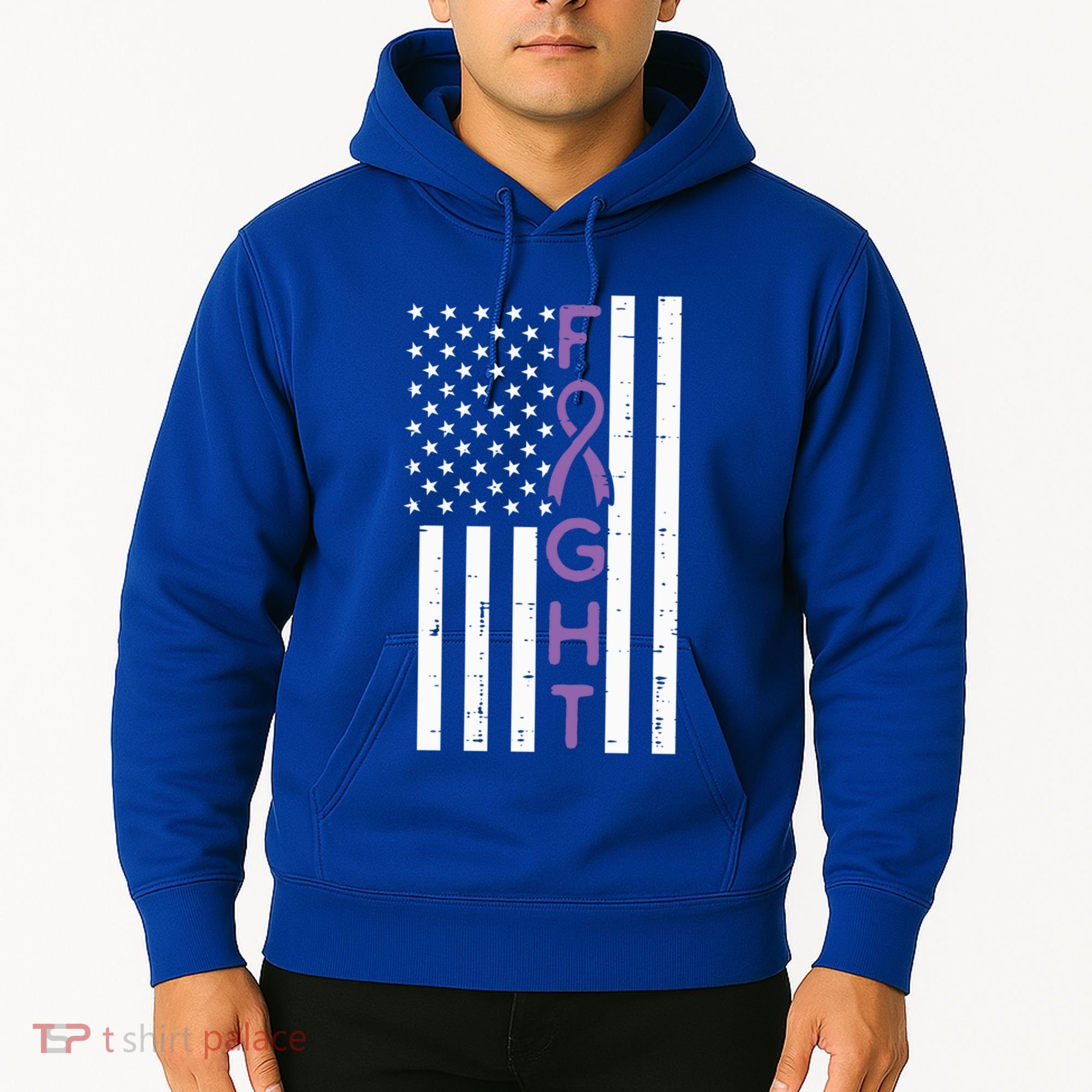 Domestic Violence Fight America Flag Awareness Gift Hoodie