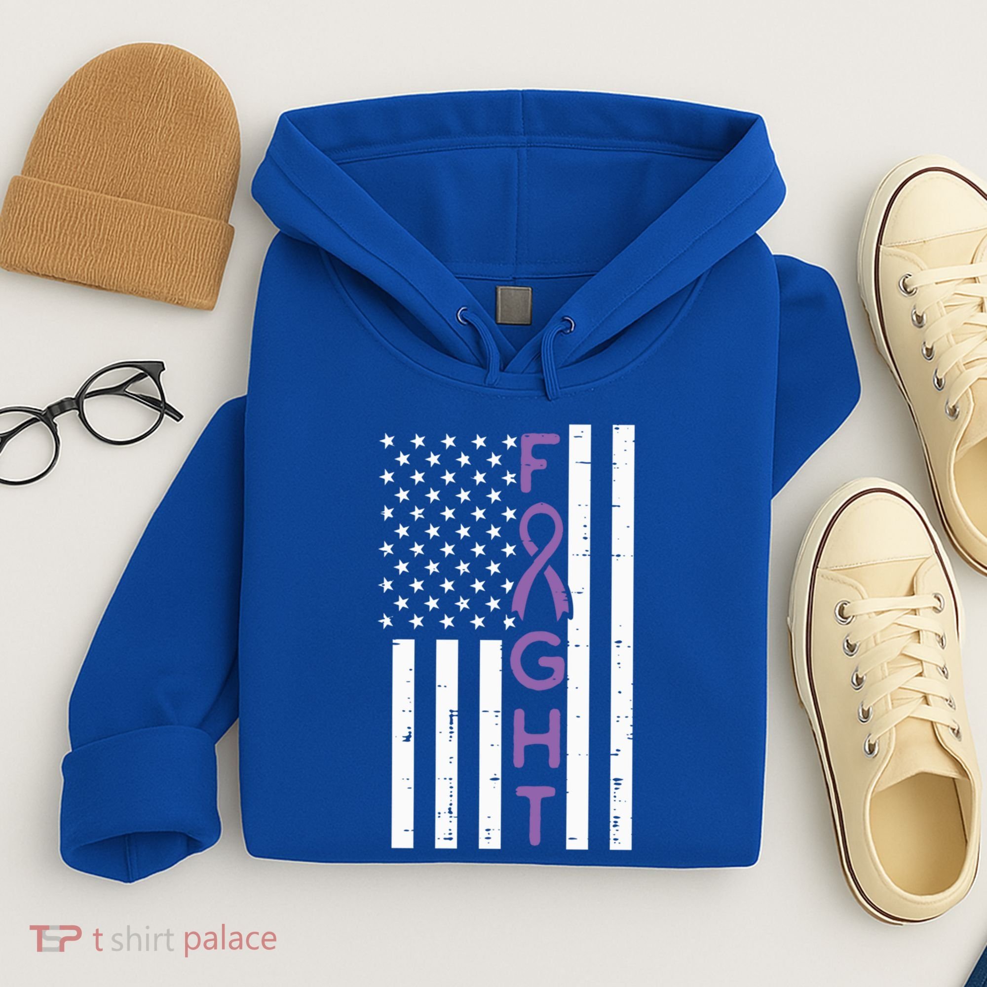 Domestic Violence Fight America Flag Awareness Gift Hoodie