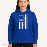 Domestic Violence Fight America Flag Awareness Gift Hoodie thumb 5