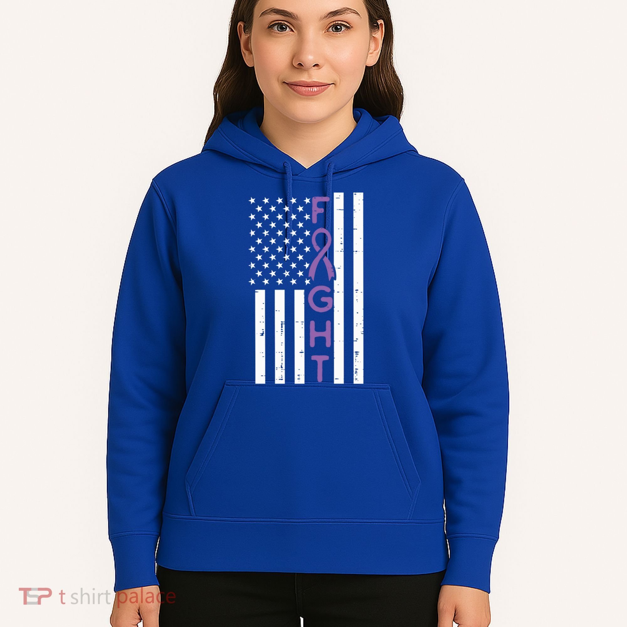 Domestic Violence Fight America Flag Awareness Gift Hoodie