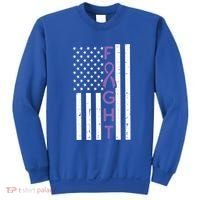 Domestic Violence Fight America Flag Awareness Gift Sweatshirt thumb 0