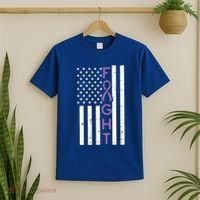 Domestic Violence Fight America Flag Awareness Gift T-Shirt thumb 2