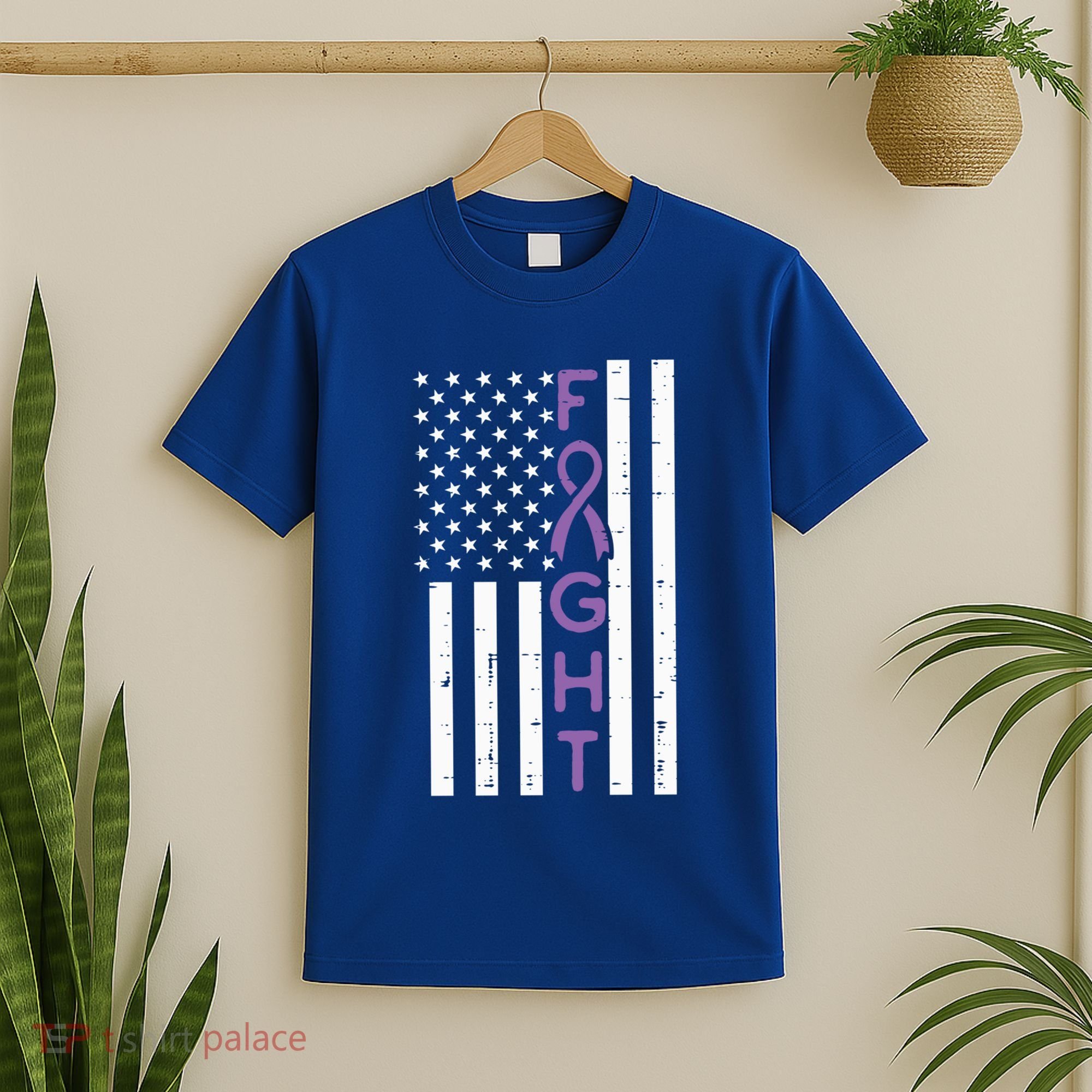 Domestic Violence Fight America Flag Awareness Gift T-Shirt