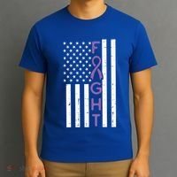 Domestic Violence Fight America Flag Awareness Gift T-Shirt thumb 3