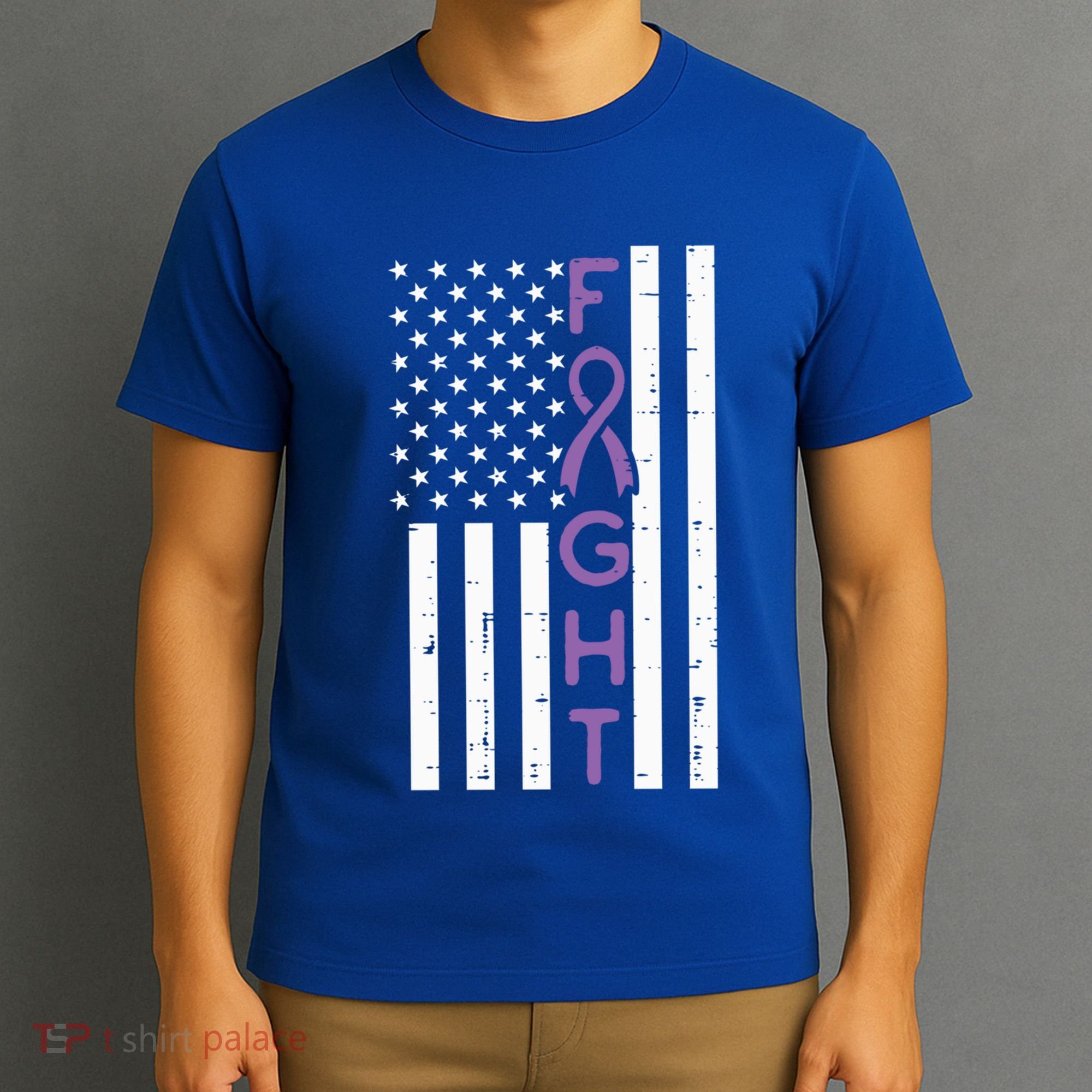 Domestic Violence Fight America Flag Awareness Gift T-Shirt