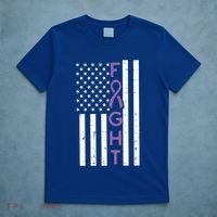 Domestic Violence Fight America Flag Awareness Gift T-Shirt thumb 5