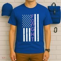 Domestic Violence Fight America Flag Awareness Gift T-Shirt thumb 6
