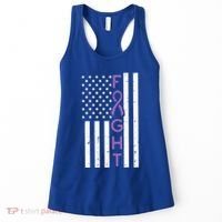 Domestic Violence Fight America Flag Awareness Gift Women's Tank Top thumb 0