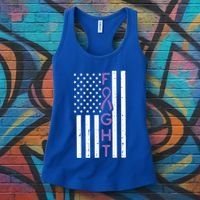 Domestic Violence Fight America Flag Awareness Gift Women's Tank Top thumb 3