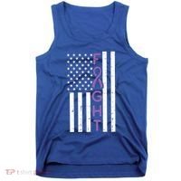 Domestic Violence Fight America Flag Awareness Gift Tank Top thumb 0