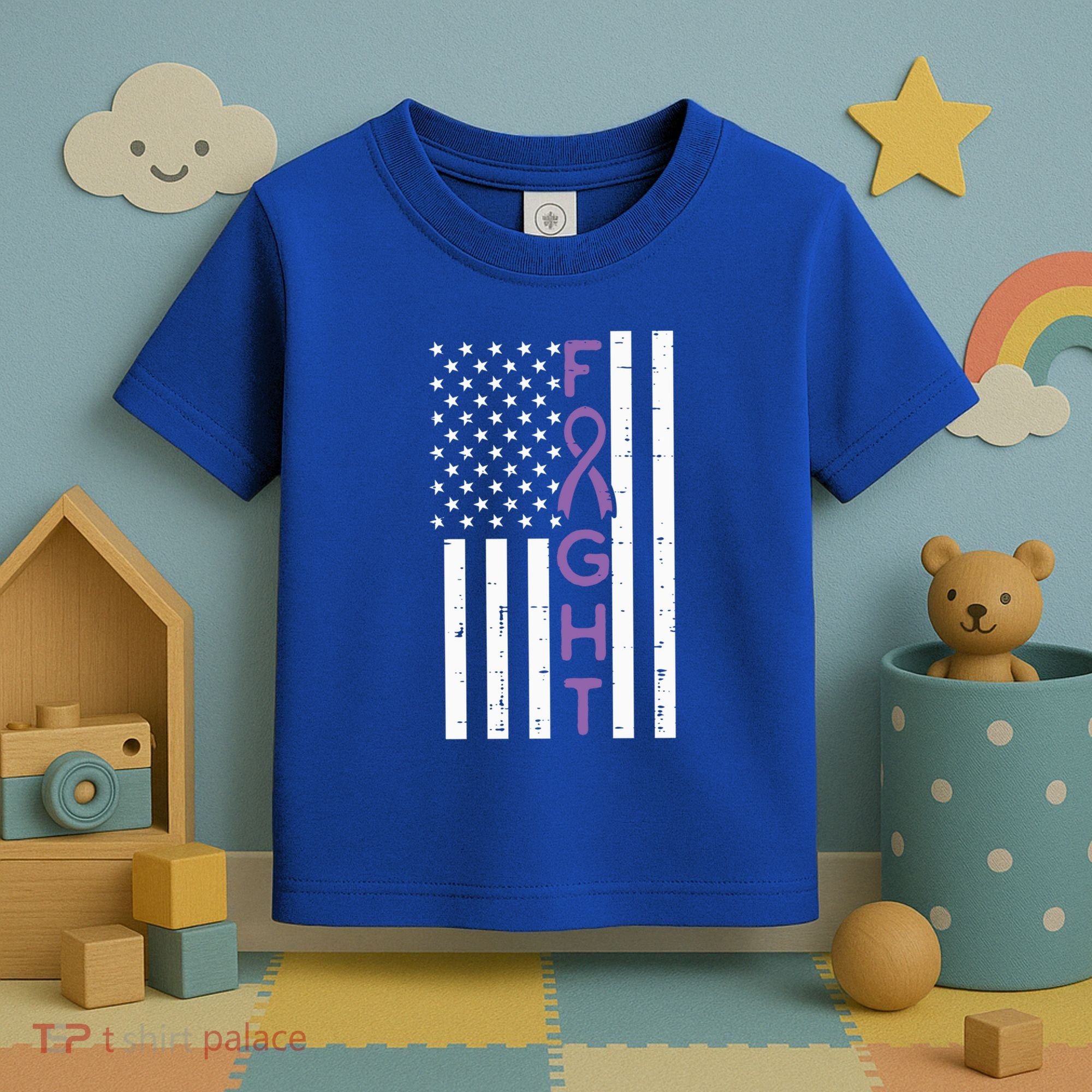 Domestic Violence Fight America Flag Awareness Gift Toddler T-Shirt