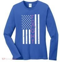 Domestic Violence Fight America Flag Awareness Gift Women's Long Sleeve Shirt thumb 0