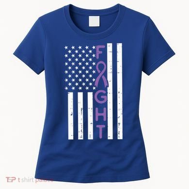 Domestic Violence Fight America Flag Awareness Gift Women's T-Shirt