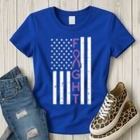 Domestic Violence Fight America Flag Awareness Gift Women's T-Shirt thumb 3