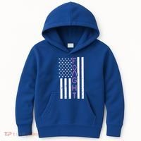 Domestic Violence Fight America Flag Awareness Gift Kids Hoodie thumb 0