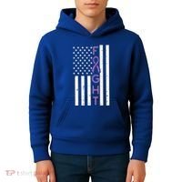 Domestic Violence Fight America Flag Awareness Gift Kids Hoodie thumb 4