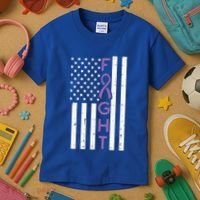 Domestic Violence Fight America Flag Awareness Gift Kids T-Shirt thumb 3