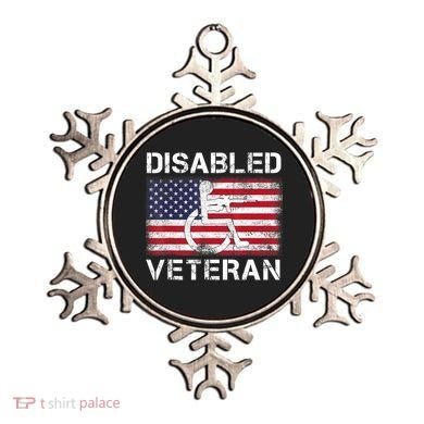 Disabled Veteran For Dad Grandpa Veteran American Flag Ornament