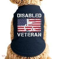 Disabled Veteran For Dad Grandpa Veteran American Flag Doggie Tank thumb 0