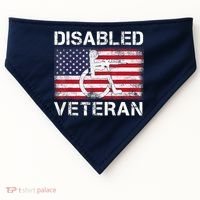 Disabled Veteran For Dad Grandpa Veteran American Flag USA-Made Doggie Bandana thumb 0