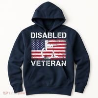 Disabled Veteran For Dad Grandpa Veteran American Flag Hoodie thumb 0