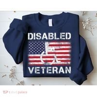 Disabled Veteran For Dad Grandpa Veteran American Flag Sweatshirt thumb 2