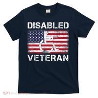 Disabled Veteran For Dad Grandpa Veteran American Flag T-Shirt thumb 0