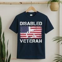 Disabled Veteran For Dad Grandpa Veteran American Flag T-Shirt thumb 2