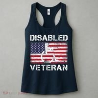 Disabled Veteran For Dad Grandpa Veteran American Flag Women's Tank Top thumb 3
